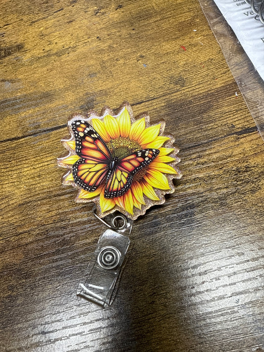 Orange Butterfly Badge Reel