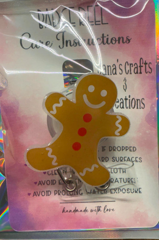 Gingerbread Man Badge Reel