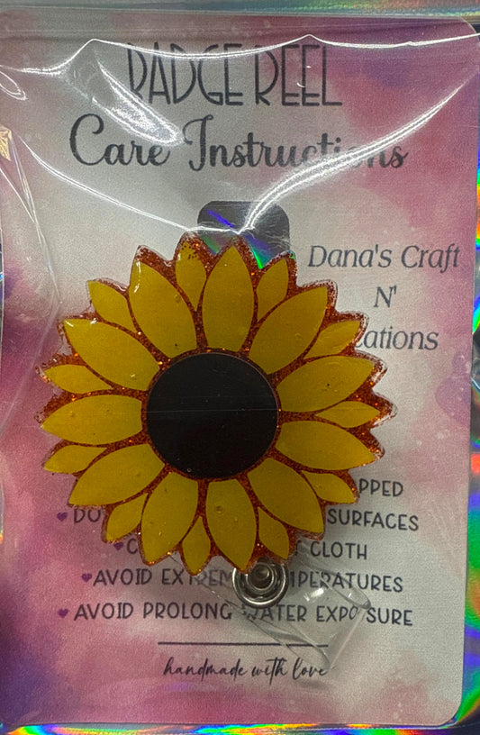 Sunflower Badge Reel