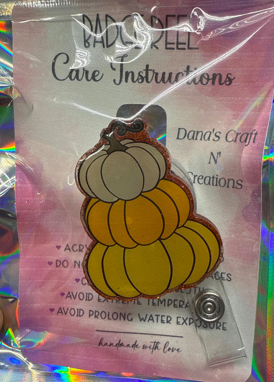 Stacking Pumpkin Badge Reel