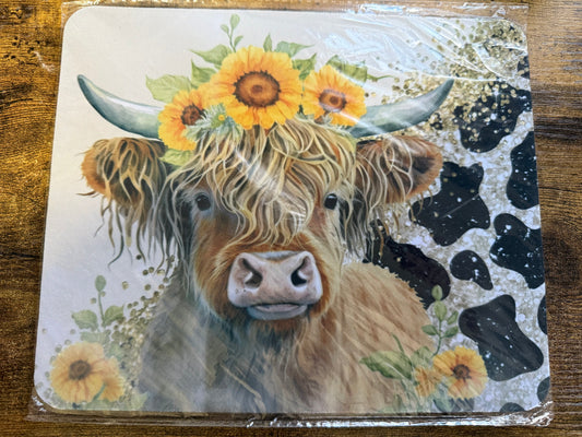Cow Sunflower Mousepad