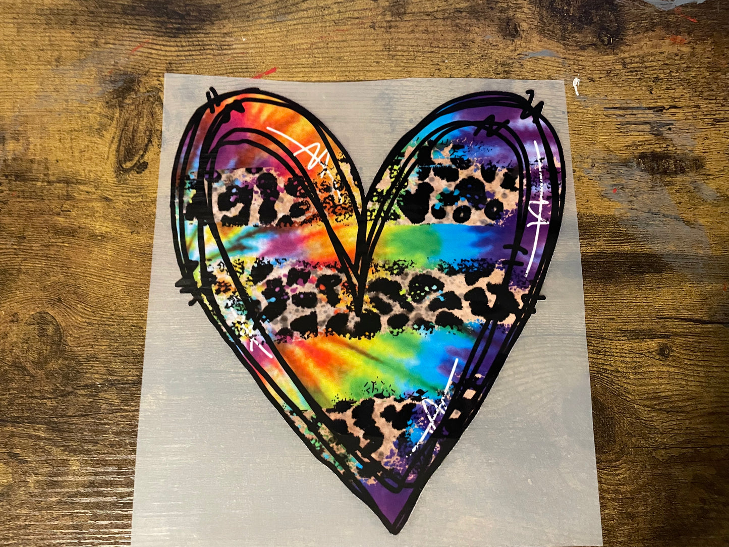 Youth Rainbow Heart DTF