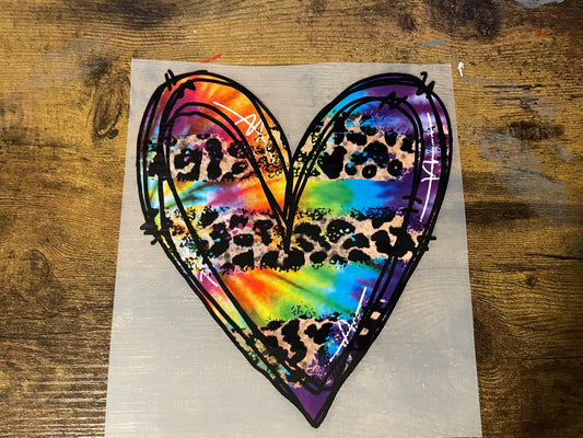 Youth Rainbow Heart DTF