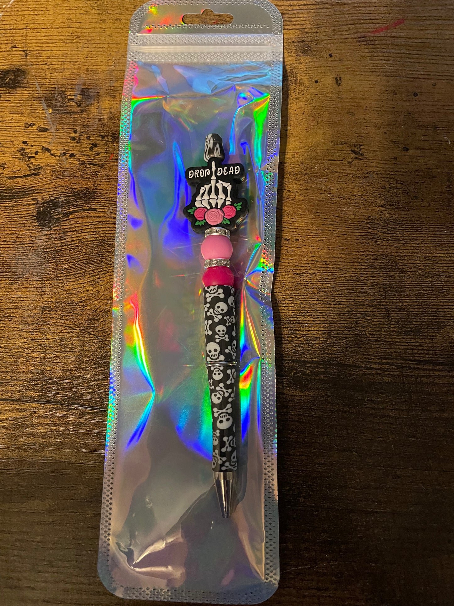 Black Drop Dead Skull Pen