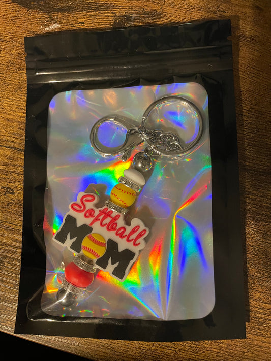 Softball Mom Keychain